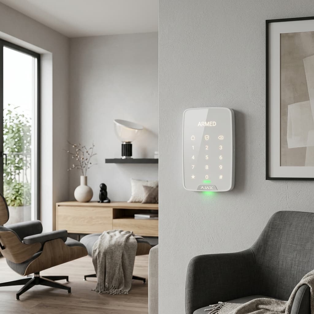 Professional AJAX wireless alarm system installation in a modern home in Cape Town